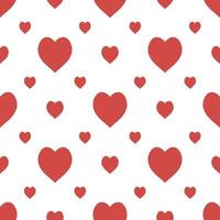 Nahtloses Muster in stilvollen leuchtend roten Herzen auf weißem Hintergrund für Stoff, Textil, Kleidung, Tischdecke und andere Dinge. Vektorbild. vektor