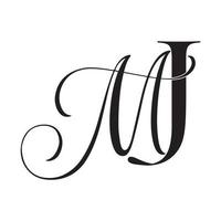 jm, mj, Monogramm-Logo. Kalligraphisches Signatursymbol. Hochzeitslogo-Monogramm. modernes Monogrammsymbol. Paarlogo für die Hochzeit vektor