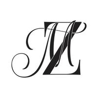 zm, mz, monogram logotyp. kalligrafiska signatur ikon. bröllop logotyp monogram. modern monogram symbol. par logotyp för bröllop vektor