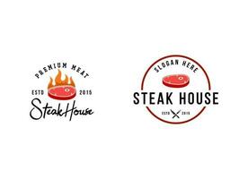 premium steak house logotyp designmall vektor