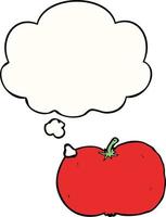 tecknad tomat och tankebubbla vektor