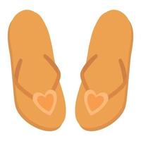 orangefarbene Flip-Flops-Vektorillustration. vektor