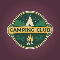 Abzeichen Emblem Vintage buntes Design Camping Club vektor