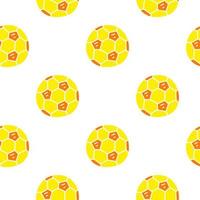 vita sömlösa mönster med doodle färgglada fotbollsbollar. vektor