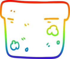 Regenbogen-Gradientenlinie Zeichnung Cartoon Blumentopf vektor