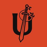 Schwert Alphabet u-Logo vektor