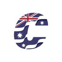 australiska alfabetets flagga c vektor