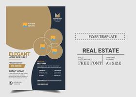 immobilien-flyer-broschürendesign, geschäftsabdeckungsgröße a4-vorlage, geometrische form vektor