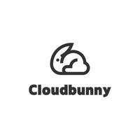 cloud bunny logotyp vektor