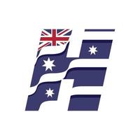 Flagge des australischen Alphabets h vektor