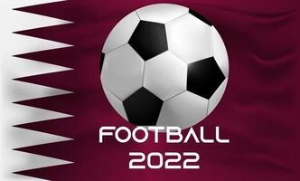 realistisk stil. fotboll banner. Qatars flagga. vektor stock illustration. konkurrens.