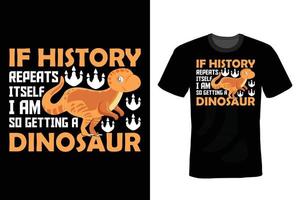 Dinosaurier-T-Shirt-Design, Vintage, Typografie vektor