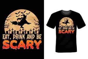 halloween t-shirt design, vintage, typografi vektor