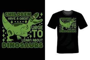 dinosaurie t-shirt design, vintage, typografi vektor