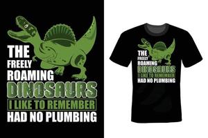 dinosaurie t-shirt design, vintage, typografi vektor