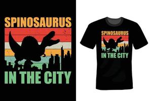 Dinosaurier-T-Shirt-Design, Vintage, Typografie vektor