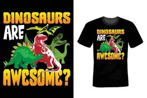 Dinosaurier-T-Shirt-Design, Vintage, Typografie vektor