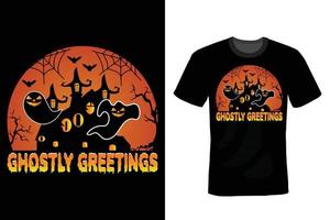 halloween t-shirt design, vintage, typografi vektor