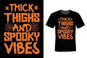 Halloween-T-Shirt-Design, Vintage, Typografie vektor