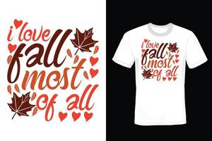 Herbst-T-Shirt-Design, Vintage, Typografie vektor