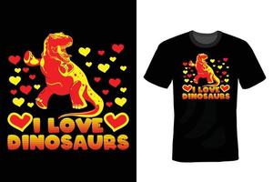 Dinosaurier-T-Shirt-Design, Vintage, Typografie vektor