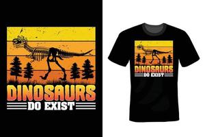 Dinosaurier-T-Shirt-Design, Vintage, Typografie vektor