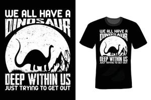 dinosaurie t-shirt design, vintage, typografi vektor