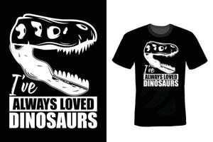 Dinosaurier-T-Shirt-Design, Vintage, Typografie vektor