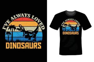 Dinosaurier-T-Shirt-Design, Vintage, Typografie vektor