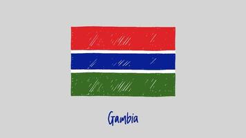 Gambia-Flaggenmarker oder Bleistiftskizze-Illustrationsvektor vektor