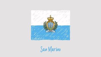 san marino flag marker oder bleistiftskizze illustrationsvektor vektor