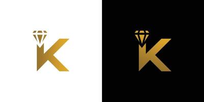 Das Design des King Ruby-Logos mit dem Anfangsbuchstaben k ist modern und luxuriös vektor