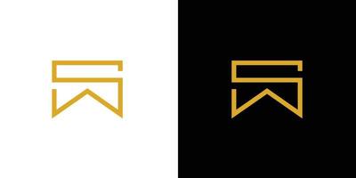 modern och elegant bokstav sw initialer logotypdesign vektor