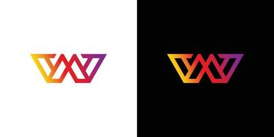 modern och elegant wm initials logotypdesign vektor