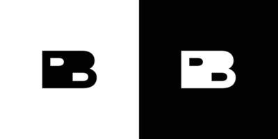 Einfaches und einzigartiges pb-Initialen-Logo-Design vektor