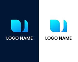 bokstaven l och u med blad logotyp designmall vektor