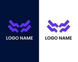 bokstav w logotyp formgivningsmall vektor