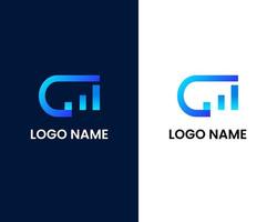 bokstaven g med business växa tecken logotyp formgivningsmall vektor