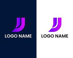 bokstaven j modern logotyp formgivningsmall vektor