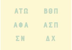 Populära broderskap grekiska bokstäver Set vektor