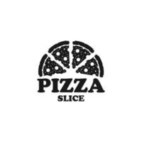 Pizzascheibe Vintage-Logo-Design vektor