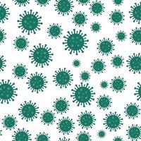 Koronavirus nahtloses Muster auf weißem Hintergrund. Erreger respiratorisches Coronavirus 2019-ncov aus Wuhan, China. Vektorvorlage für Stoff, Poster, Banner, Flyer usw. vektor
