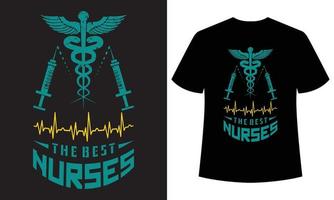 de bästa sjuksköterskorna typografi ny t-shirt design vektor