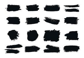 Vektor schwarze Farbe, Pinselstrich, Pinsel, Linie oder Textur. schmutziges künstlerisches Gestaltungselement, Box, Rahmen.