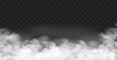 weißer nebel oder rauch auf dunklem kopienraumhintergrund. Vektor-Illustration vektor
