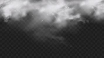 weißer nebel oder rauch auf dunklem kopienraumhintergrund. Vektor-Illustration