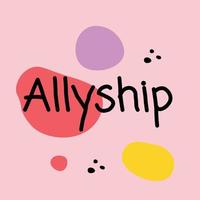 allyship together in action frauen unterstützen zitat für den druck. Brechen Sie die Gleichstellungsphrase für Frauen mit trendigem Stil. vektor