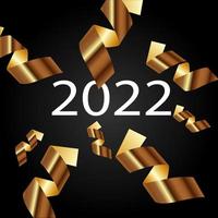 gott nytt år 2022. vita siffror på mörk bakgrund. semester gratulationskort design. vektor