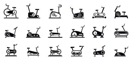sport motionscykel ikoner set, enkel stil vektor