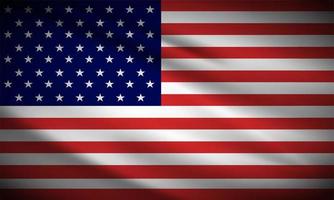Usa-Flaggenstaatssymbol isoliert auf nationalem Banner im Hintergrund. grußkarte nationaler unabhängigkeitstag der vereinigten staaten. Illustrationsbanner mit realistischer Staatsflagge von Amerika. vektor